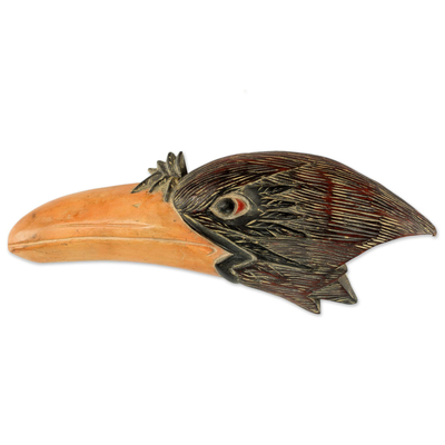 Wood wall decor, 'Eagle Profile' - Artisan Crafted Sese Wood Eagle Themed Wall Decor from Ghana
