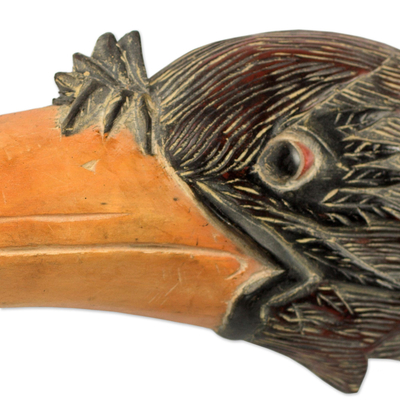 Holz-Wanddekor, 'Adler-Profil - Handwerklich gefertigte Wanddekoration aus Sese Wood Eagle mit Adlerthematik aus Ghana