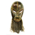 Afrikanische Holzmaske, „Dan“ – handgeschnitzte westafrikanische Wandmaske aus Sese-Holz und Jute