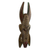 Máscara de madera africana - Máscara de madera de sésé tallada y pintada con cuernos sobresalientes