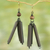 Bamboo and recycled plastic dangle earrings, 'Virtuous Woman' - Bamboo Wood Recycled Plastic Dangle Earrings from Ghana (image 2b) thumbail