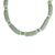 Recycled glass beaded necklace, 'Grey Lagoon' - Grey and Green Recycled Glass Beaded Necklace from Ghana