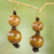 Wood dangle earrings, 'Godly Presence' - Sese Wood and Nylon Twine Dangle Earrings from Ghana (image 2b) thumbail