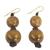 Wood dangle earrings, 'Godly Presence' - Sese Wood and Nylon Twine Dangle Earrings from Ghana (image 2d) thumbail