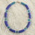Recycled glass beaded necklace, 'Winding River' - Blue Recycled Glass Beaded Necklace from Ghana Jewelry