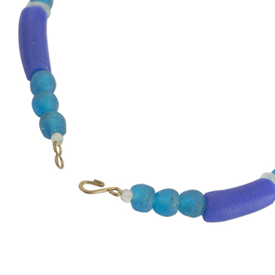 Halskette aus recycelten Glasperlen - Blaue Halskette aus recycelten Glasperlen von Ghana Jewelry