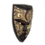 African wood mask, 'Mbara Hunter' - Aluminum and Wood African Mask Textured from Ghana (image 2b) thumbail