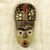 African beaded wood mask, 'Sorko Fisherman' - Wood Brass Recycled Glass Bead African Mask from Ghana (image 2) thumbail