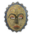 African beaded wood mask, 'Speckled Sun' - African Sun Mask Wood Aluminum Recycled Glass Bead Ghana thumbail