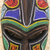 African wood mask, 'Jasawe' - Hand Crafted African Wood Mask with Recycled Glass Beads