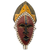 African wood mask, 'Ayomide' - Hand Carved Sese Wood and Brass African Wall Mask from Ghana