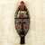 Máscara de pared africana - Máscara de madera de sésé hecha a mano con detalles en latón y cuentas