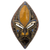 African wood mask, 'Sithembile' - Hand Crafted Ghanaian Wall Mask with Aluminum Accents thumbail