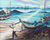 'End of August' - Signed Seascape Painting of African Fishermen at Dawn thumbail