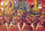 'Hierarchy of Ashanti Chieftancy' - Red Cultural Painting of People from Ghana thumbail