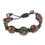 Agate beaded bracelet, 'Faith Knots' - Agate and Recycled Glass Beaded Bracelet from Ghana