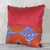 Cotton cushion cover, 'Kekeli Sunrise' - Cotton Cushion Cover in Sunrise and Cornflower Blue