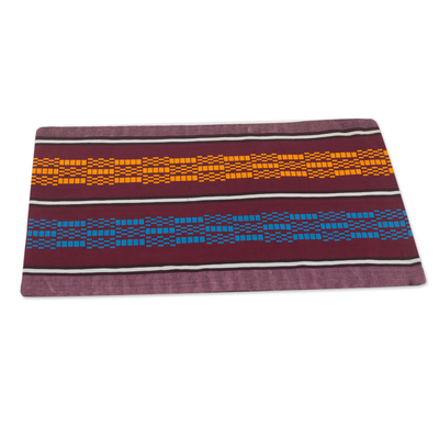 Cotton placemats, 'Striped Nunana' (set of 4) - Multicolored Striped Cotton Placemats (Set of 4) from Ghana