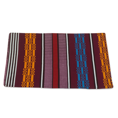 Tischsets aus Baumwolle, 'Striped Edem' (Satz mit 4 Stück) - Platzsets aus gestreifter Baumwolle (4er-Set) aus Ghana