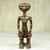 Wood sculpture, 'Ashanti Male' - Hand Made Wood Sculpture of a Sitting Man from Ghana