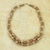 Wood beaded necklace, 'Melodious Beauty' - Wood and Recycled Plastic Beaded Necklace from West Africa