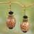 Baumelohrringe aus Holz und recyceltem Kunststoff, 'Heilige Liebe - Rustikale Ohrringe aus Holz und recyceltem Kunststoff aus Ghana
