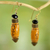 Beaded dangle earrings, 'Tulip Love' - Fair Trade West African Recycled Plastic Beaded Earrings