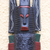 Afrikanische Holzmaske - Handgefertigte afrikanische Wandmaske aus rotem Holz und Aluminium aus Ghana