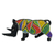 Beaded wood sculpture, 'Beaded Rhino' - Sese Wood Rhino Sculpture with Recycled Glass Beads (image 2c) thumbail