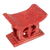 Wood mini decorative stool, 'Adrinka in Red' - Hand Carved Red Mini Wood Decorative Stool from Ghana thumbail