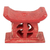 Wood mini decorative stool, 'Adrinka in Red' - Hand Carved Red Mini Wood Decorative Stool from Ghana (image 2b) thumbail