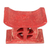 Wood mini decorative stool, 'Adrinka in Red' - Hand Carved Red Mini Wood Decorative Stool from Ghana (image 2c) thumbail