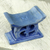 Wood mini decorative stool, 'Adinkra in Blue' - Hand Carved Blue Mini Wood Decorative Stool from Ghana (image 2) thumbail