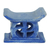 Wood mini decorative stool, 'Adinkra in Blue' - Hand Carved Blue Mini Wood Decorative Stool from Ghana (image 2b) thumbail
