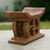 Wood mini decorative stool, 'Adinkra in Brown' - Hand Carved Mini Wood Decorative Stool from Ghana (image 2b) thumbail