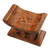 Wood mini decorative stool, 'Adinkra in Brown' - Hand Carved Mini Wood Decorative Stool from Ghana (image 2c) thumbail
