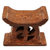 Wood mini decorative stool, 'Adinkra in Brown' - Hand Carved Mini Wood Decorative Stool from Ghana (image 2d) thumbail