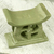 Wood mini decorative stool, 'Adinkra in Olive' - Hand Carved Green Mini Wood Decorative Stool from Ghana (image 2) thumbail