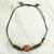 Wood pendant necklace, 'Round Might' - Sese Wood and Bamboo Cord Pendant Necklace from Ghana (image 2) thumbail