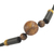 Wood pendant necklace, 'Round Might' - Sese Wood and Bamboo Cord Pendant Necklace from Ghana (image 2f) thumbail