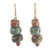 Soapstone dangle earrings, 'Rustic Joy' - Soapstone and Bauxite Bead Dangle Earrings from Ghana thumbail