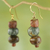 Soapstone dangle earrings, 'Rustic Joy' - Soapstone and Bauxite Bead Dangle Earrings from Ghana (image 2b) thumbail