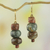 Soapstone dangle earrings, 'Rustic Joy' - Soapstone and Bauxite Bead Dangle Earrings from Ghana (image 2c) thumbail