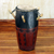 Wood kpanlogo drum, 'Diamond Rhythms' - Hand Made Wood Kpanlogo Drum in Red and Black from Ghana thumbail
