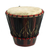 Wood bongo drum, 'Rhythmic' - Hand Carved Tweneboa Wood Bongo Drum from Ghana