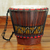 Holz-Bongo-Trommel, 'Herzschlag - Handgeschnitzte Bongo-Trommel aus Zweneboa-Holz aus Ghana