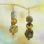 Tiger's eye and soapstone dangle earrings, 'Stormy Eyes' - Tiger's Eye and Soapstone Dangle Earrings from Ghana (image 2) thumbail
