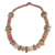 Soapstone beaded necklace, 'Earthen Contours' - Soapstone and Recycled Plastic Beaded Necklace from Ghana thumbail