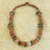 Soapstone beaded necklace, 'Earthen Contours' - Soapstone and Recycled Plastic Beaded Necklace from Ghana