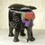 Beaded mahogany wood box, 'Elephant Masquerade' - Mahogany and Recycled Glass Bead Decorative Elephant Box